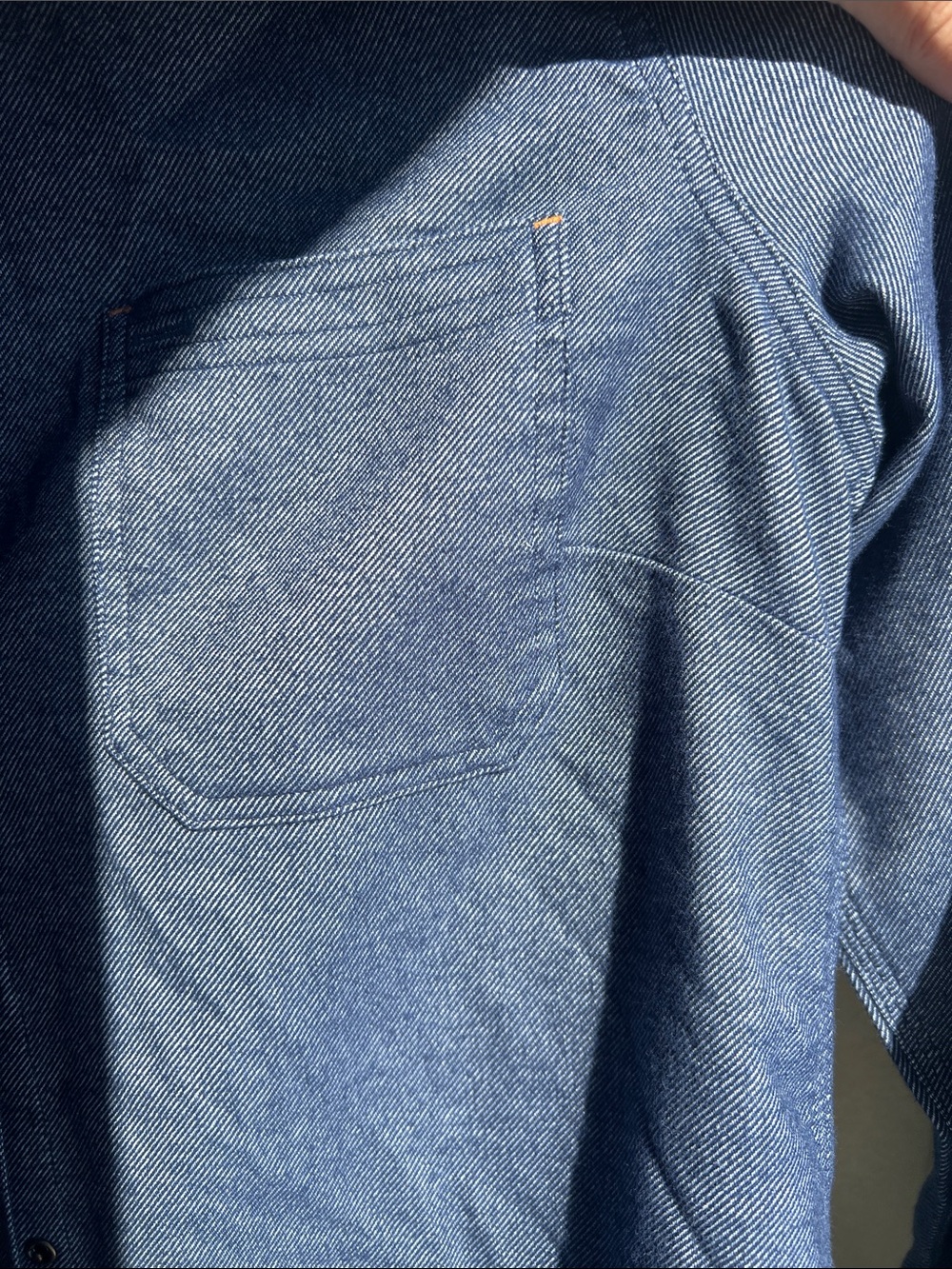 Orvis Pearl Snap Long-Sleeve stretch Denim Look Button-Down Shirt - Indigo Blue - Picture 4 of 10